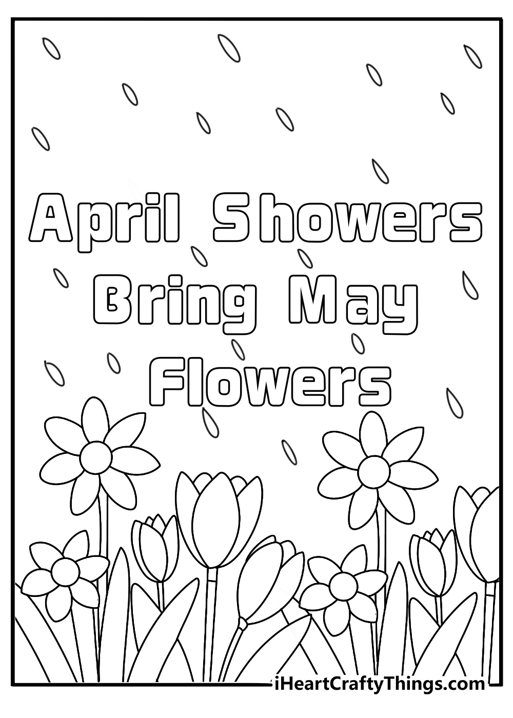 april showers bring may flowers coloring page