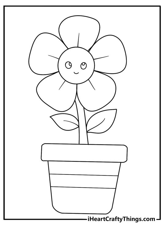 cute flower coloring page