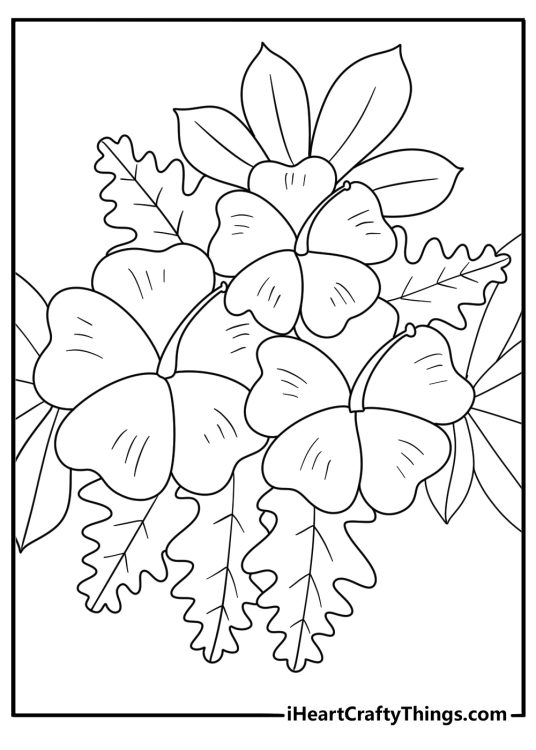 fall flowers coloring page