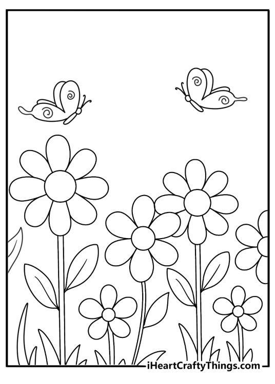 flower garden coloring page