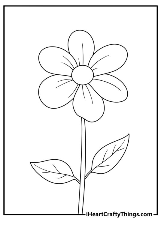 flower outline coloring page