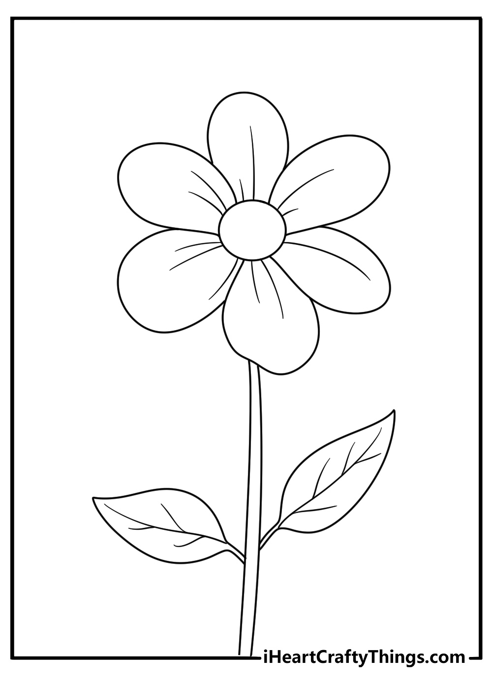 flower outline coloring page
