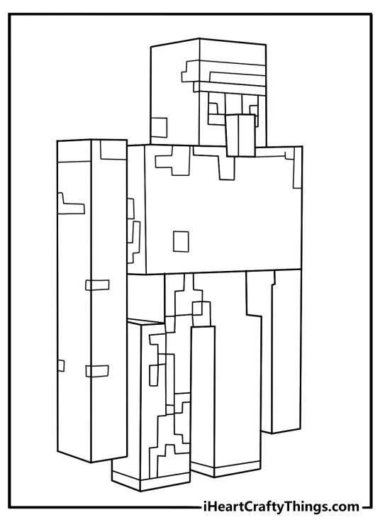 iron golem minecraft coloring page