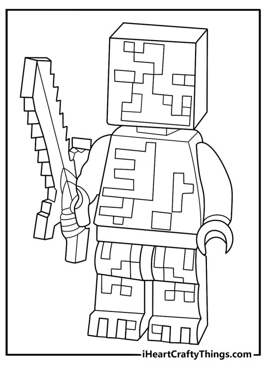 lego minecraft coloring page