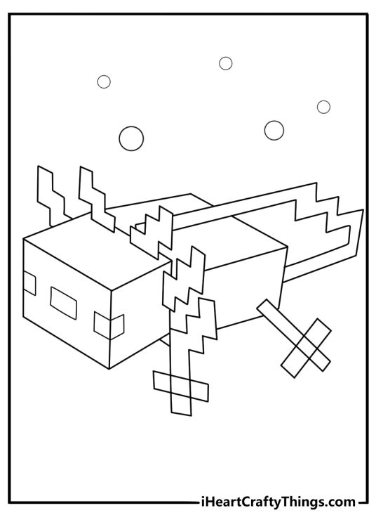 minecraft axolotl coloring page