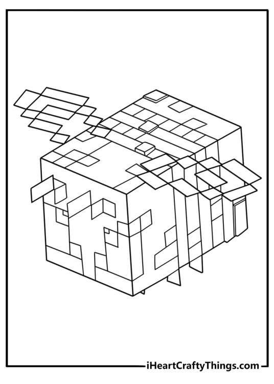 minecraft bee coloring page