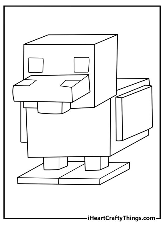 minecraft chicken coloring page