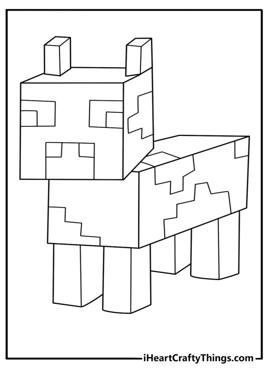 minecraft cow coloring page