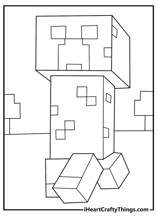 minecraft creeper coloring page