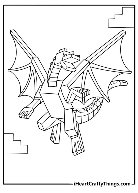 minecraft dragon coloring page