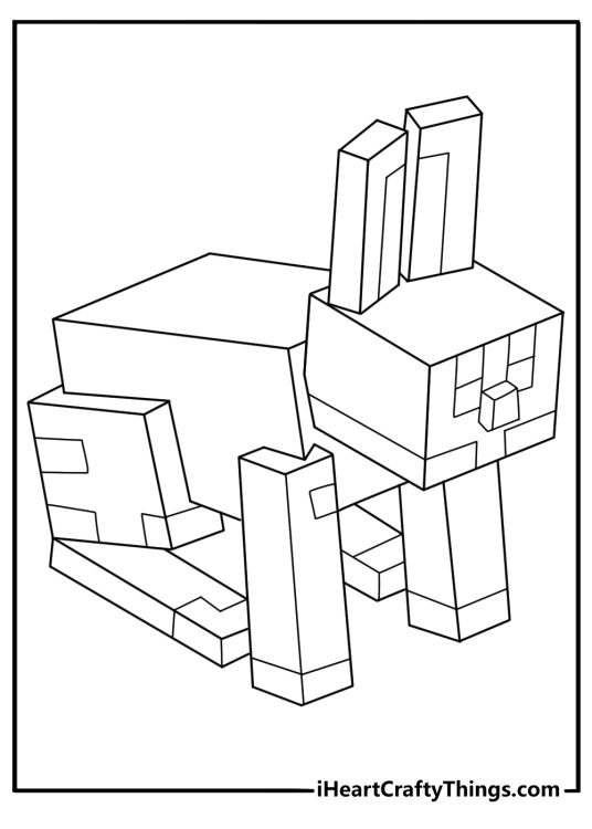 minecraft easter coloring page