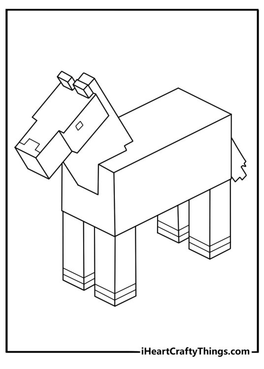 minecraft horse coloring page