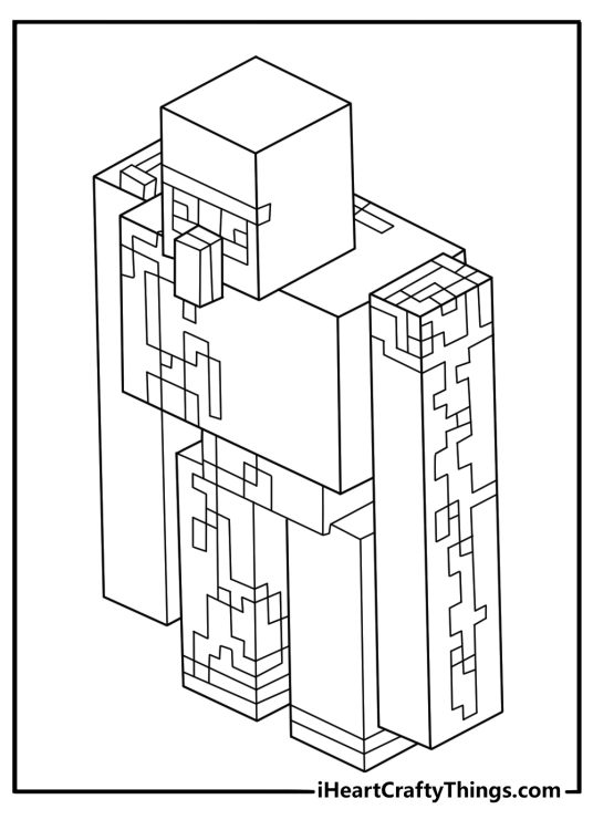 minecraft iron golem coloring page