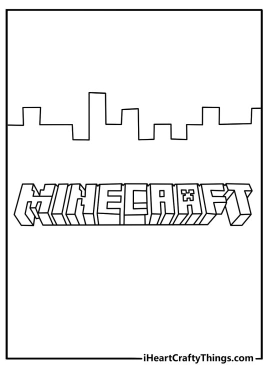 minecraft logo coloring page