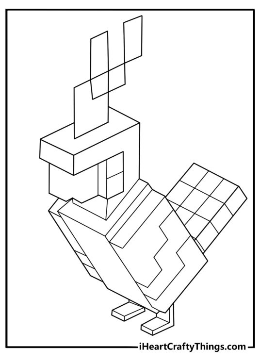 minecraft parrot coloring page