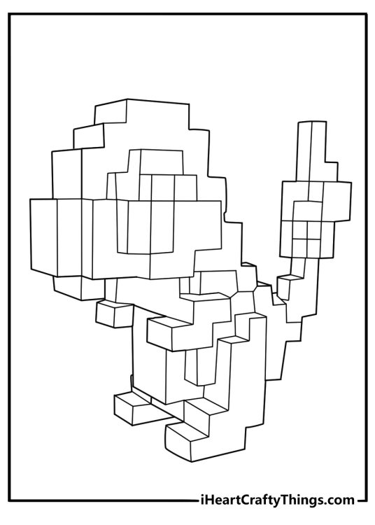 minecraft pokemon coloring page