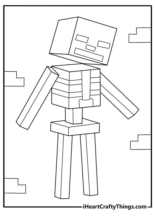 minecraft skeleton coloring page