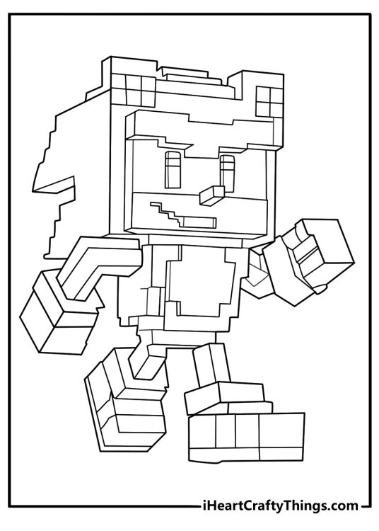 minecraft sonic coloring page