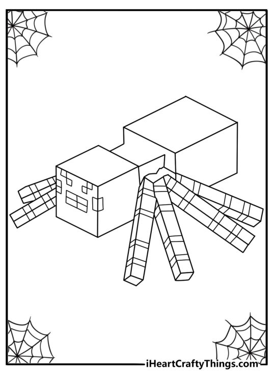 minecraft spider coloring page
