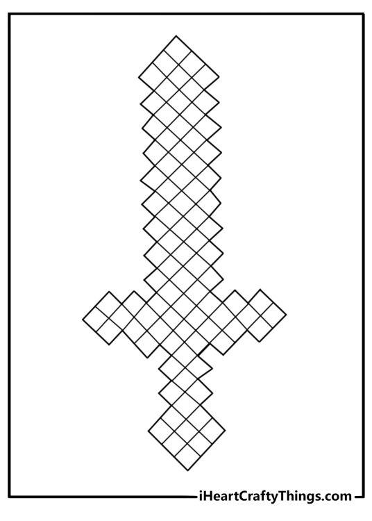 minecraft sword coloring page