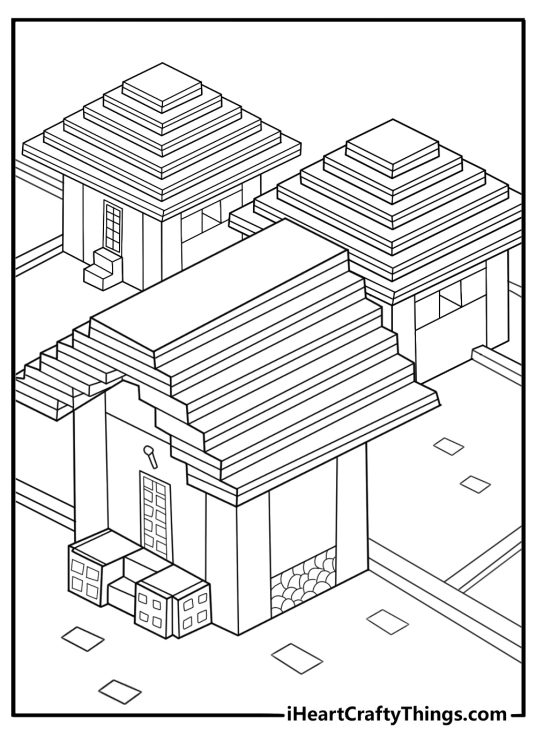 minecraft village coloring page