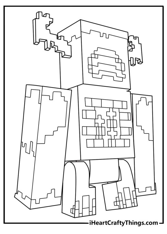 minecraft warden coloring page