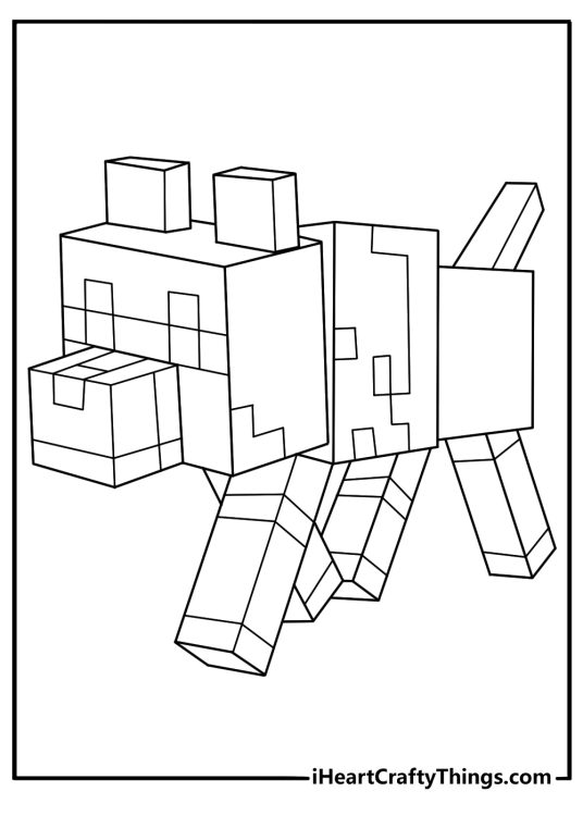 minecraft wolf coloring page