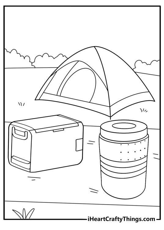 safe food storage bear canister camping coloring printable for kids