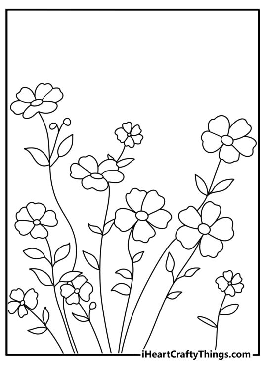 small flower coloring page