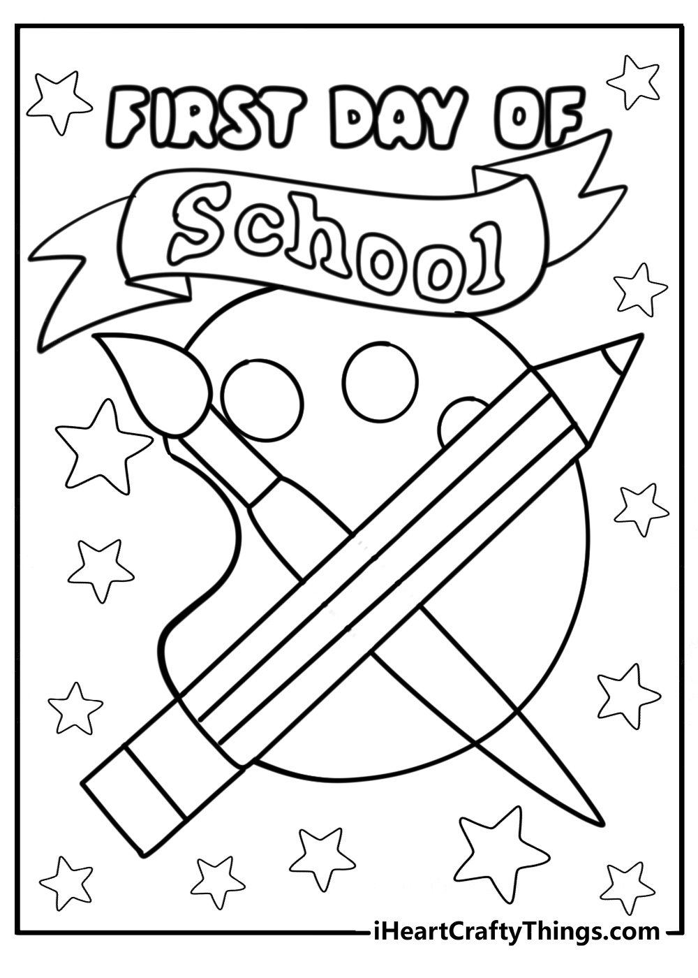 First day of school coloring page