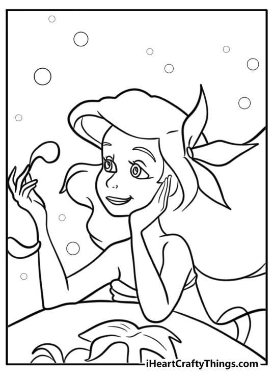  Ariel dreaming of the human world coloring page