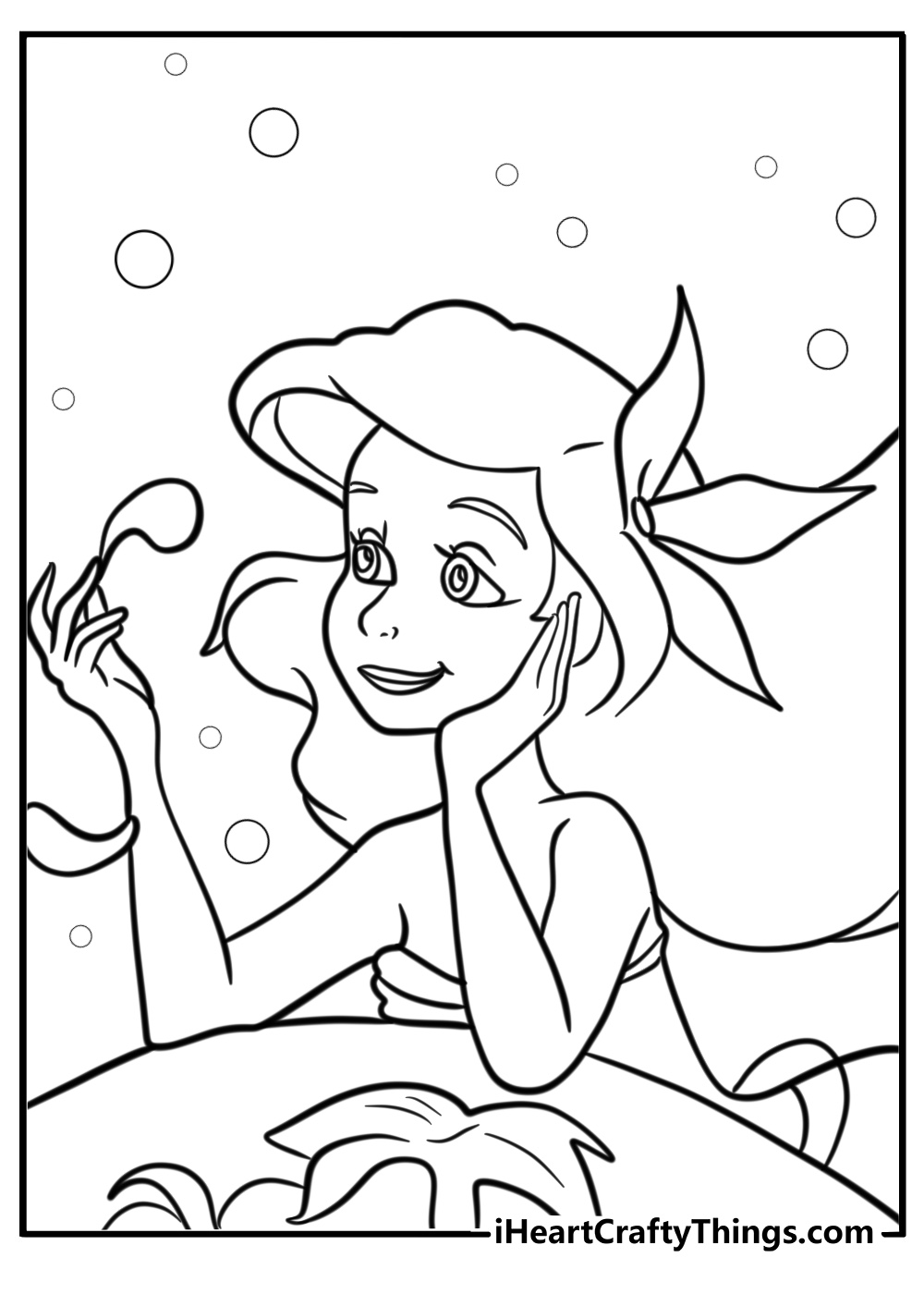  Ariel dreaming of the human world coloring page