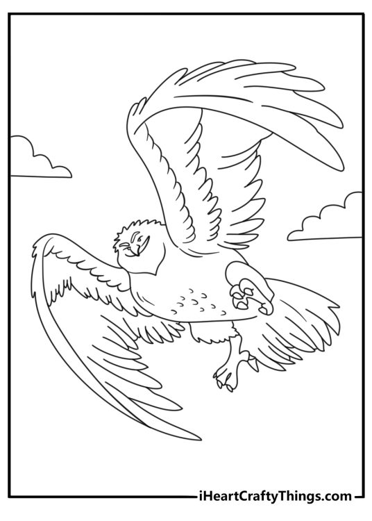 Moana and Maui coloring pages with Maui using his magic hook to turn into a hawk