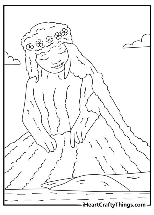 Moana coloring pages free printable with Te Fiti restoring green life across the island