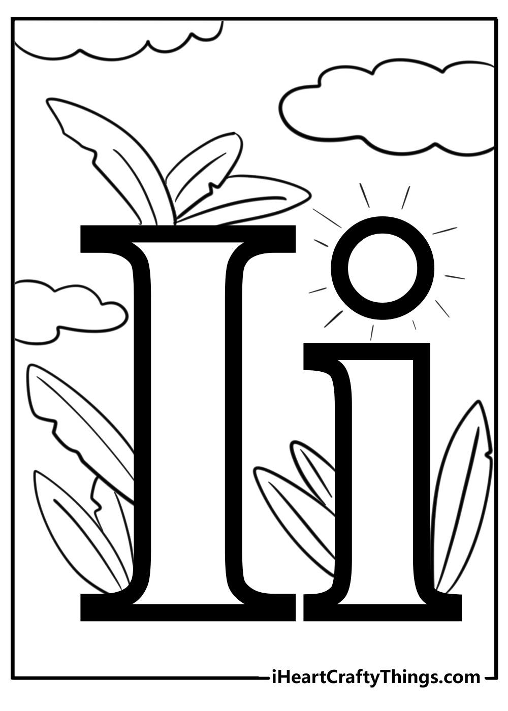 Alphabet letter i coloring pages