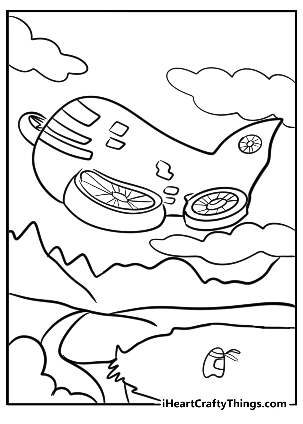 Among us airship coloring pages