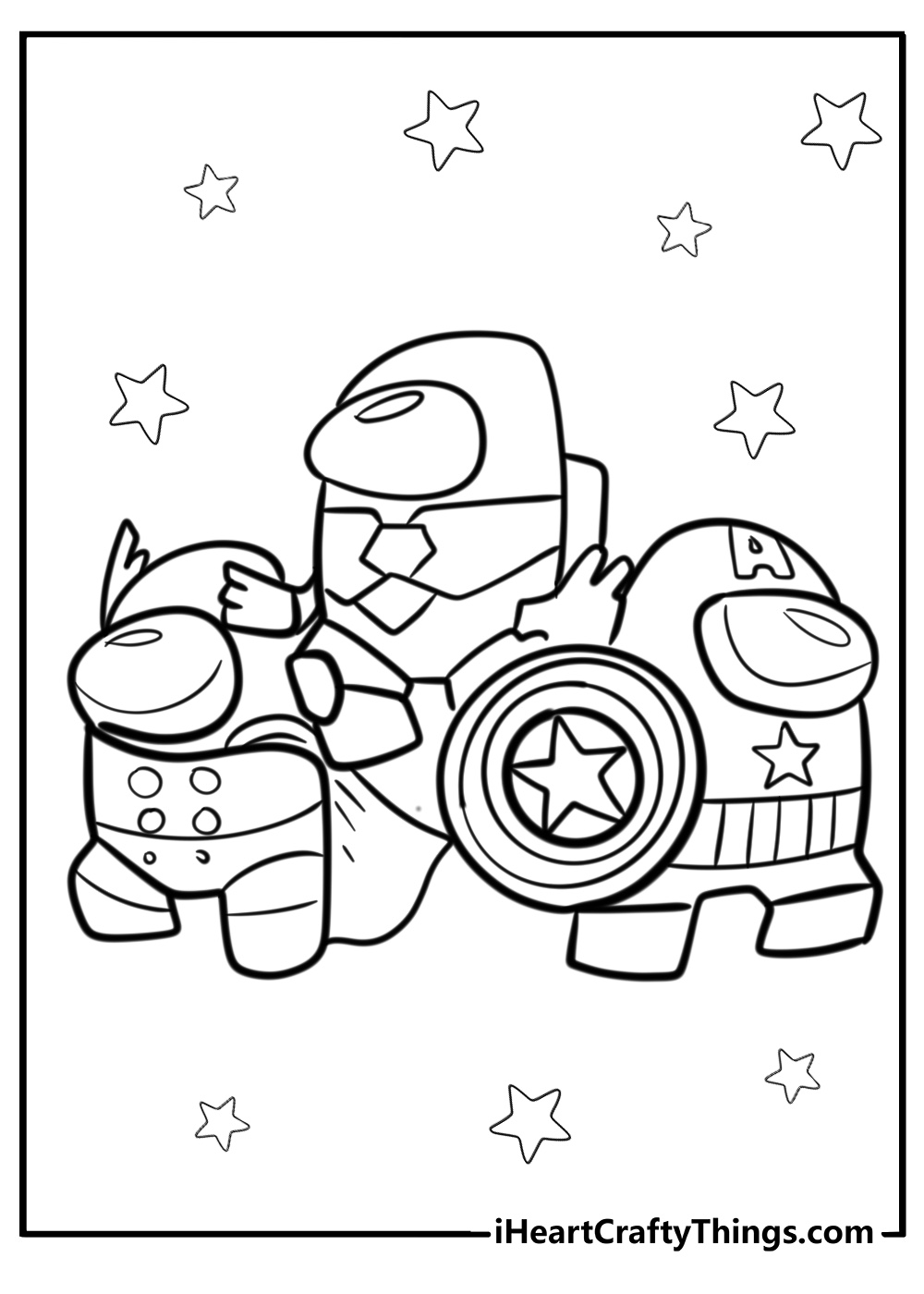 Among us avengers coloring pages