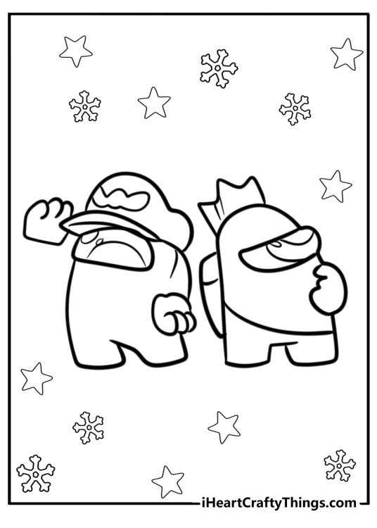 Among us character coloring pages