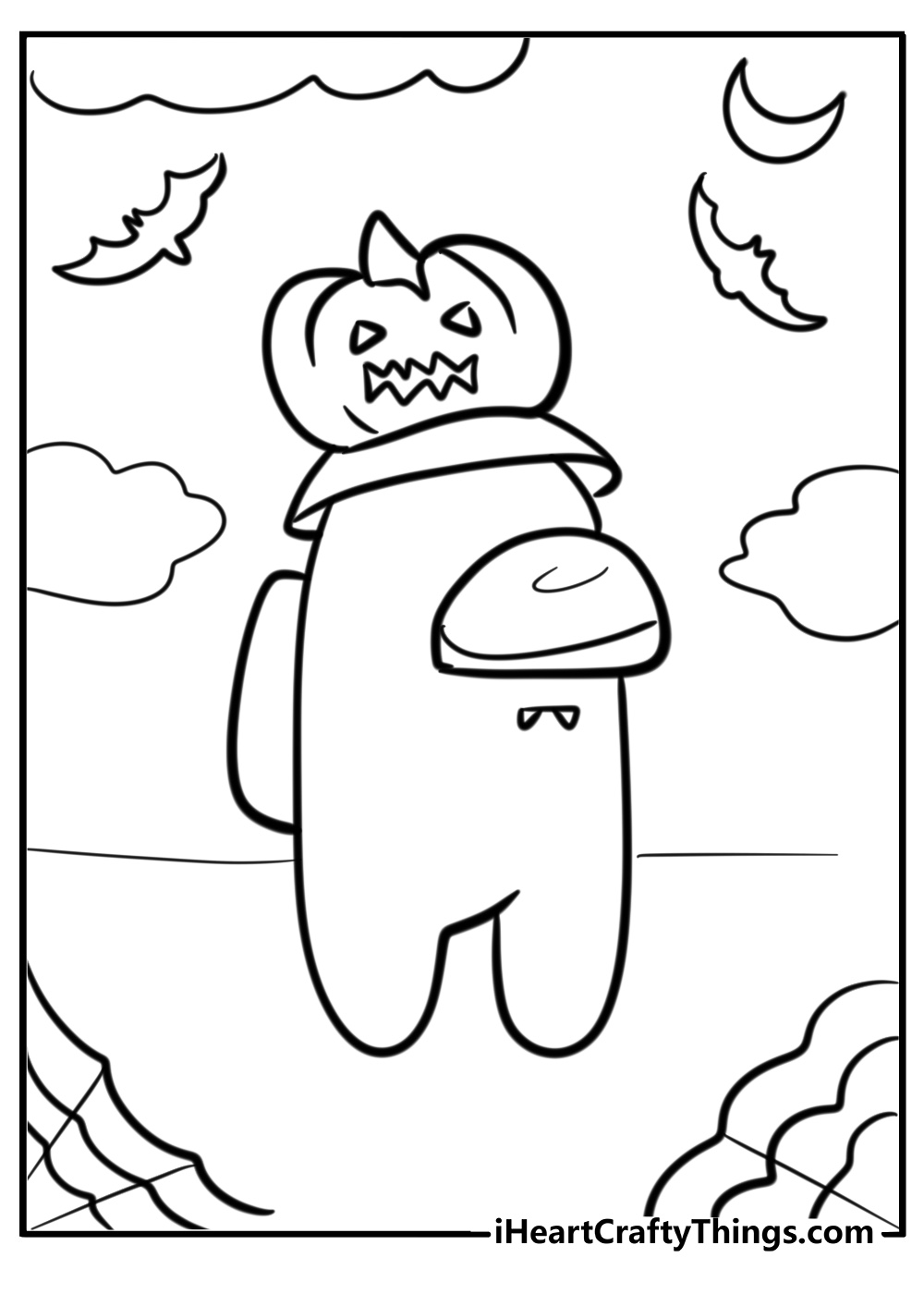 Among us coloring pages halloween