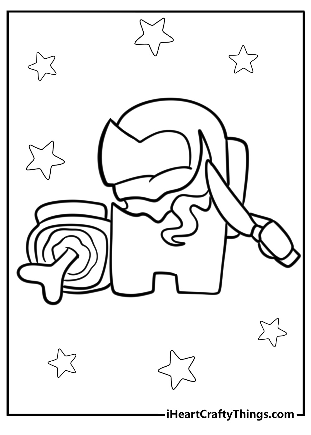 Among us coloring pages imposter killing