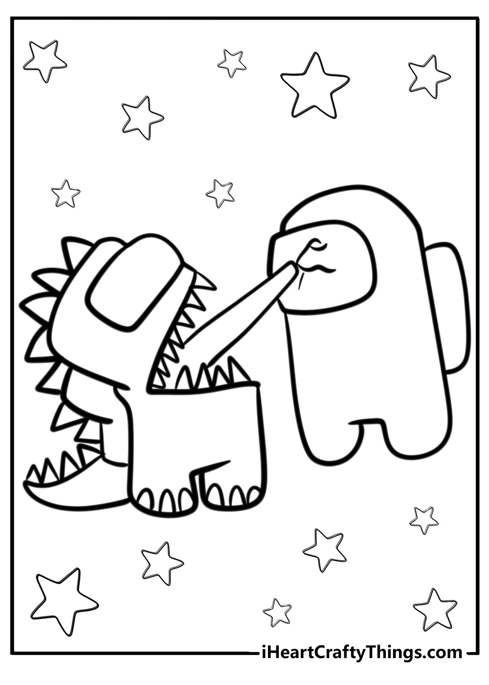 Among us godzilla coloring pages