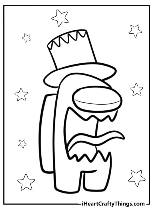 Among us hide and seek coloring pages