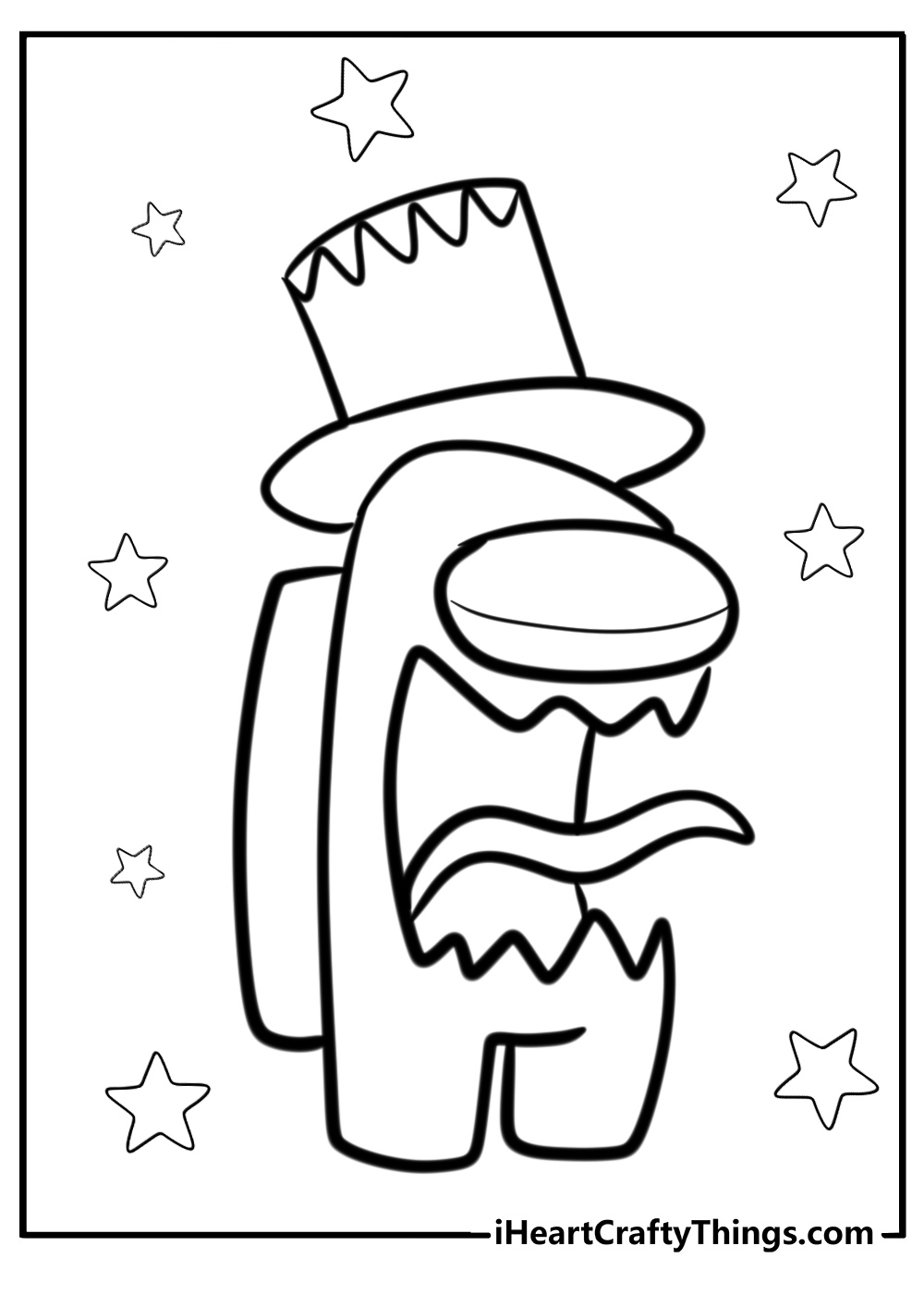 Among us hide and seek coloring pages