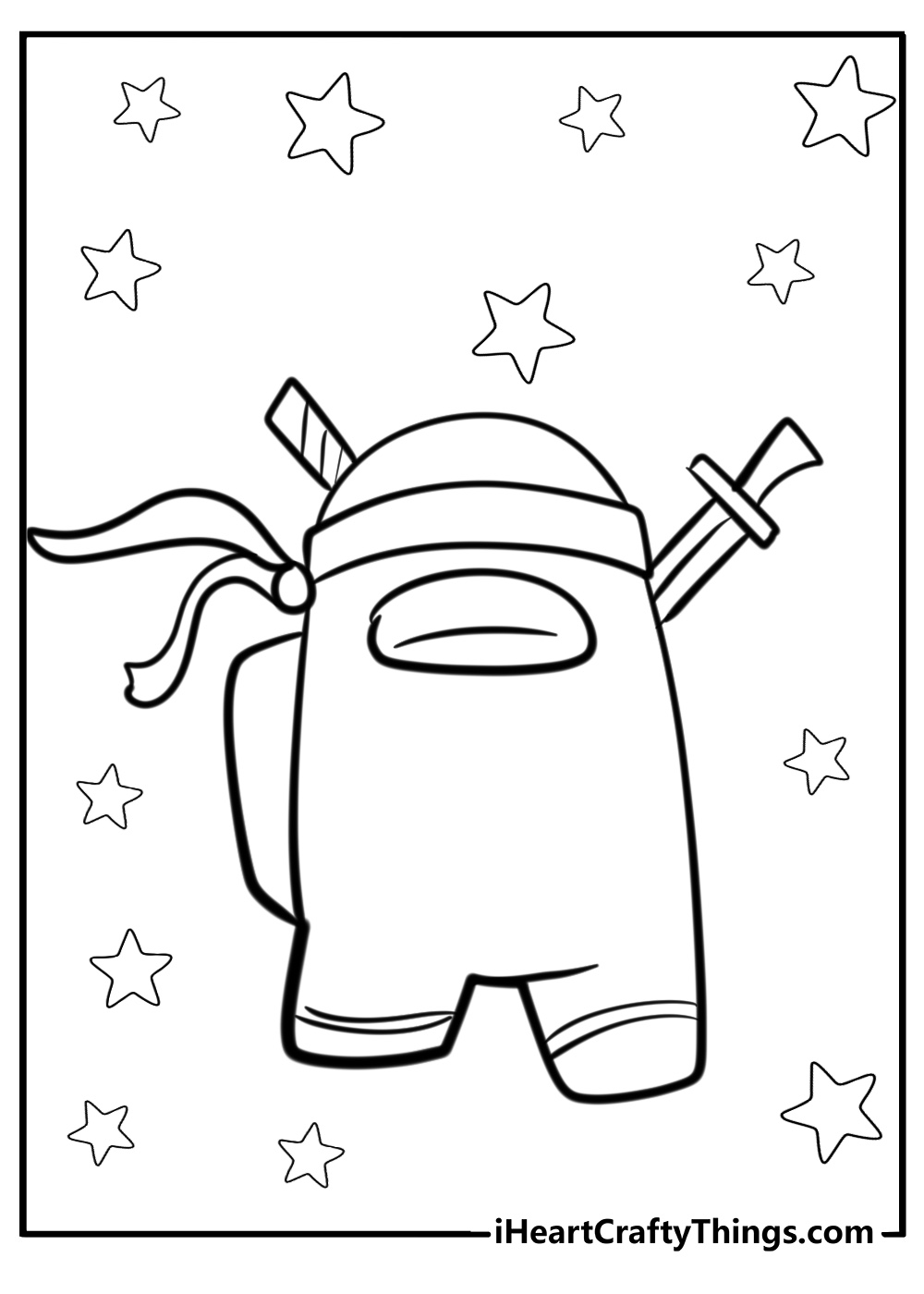 Among us ninja coloring pages