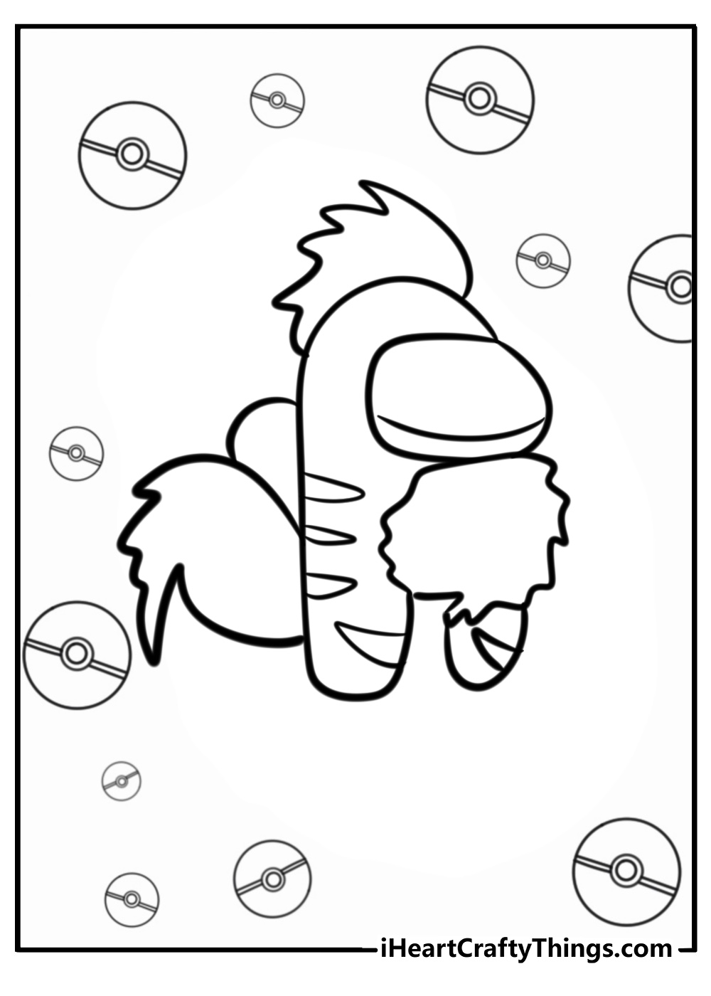 Among us pokemon coloring pages