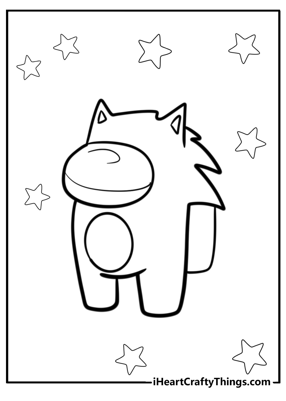 Among us sonic coloring page