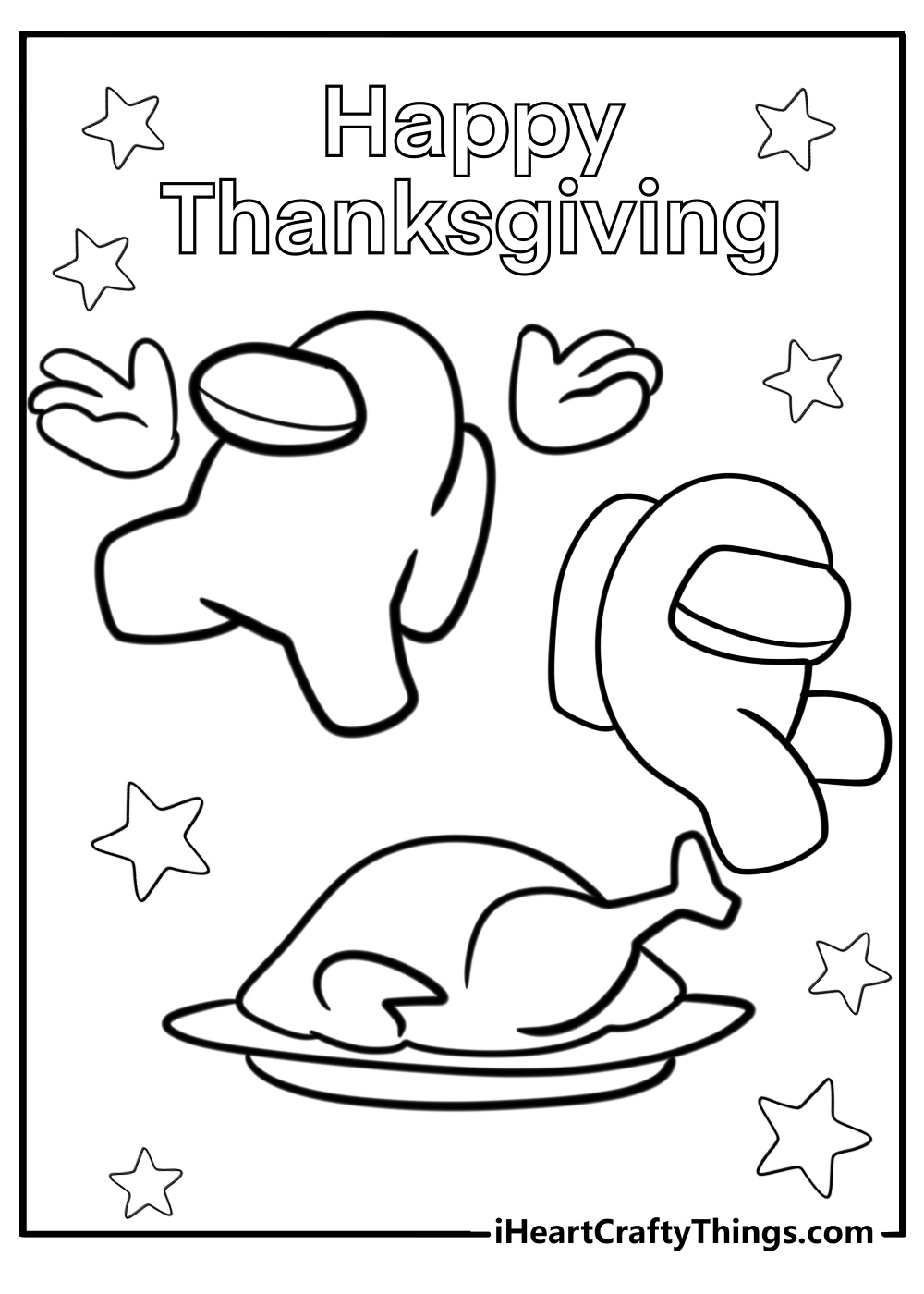 Among us thanksgiving coloring pages