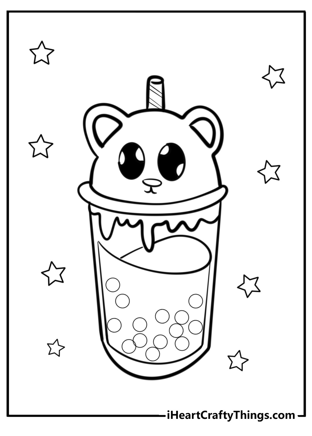 Animal boba coloring page