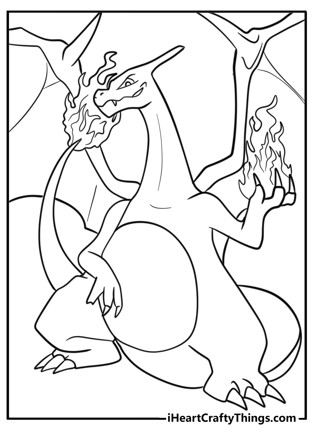 Black charizard coloring page