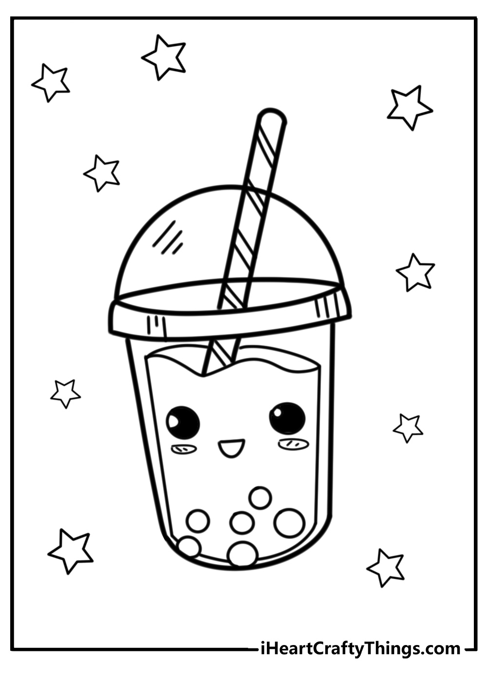 Boba tea coloring page